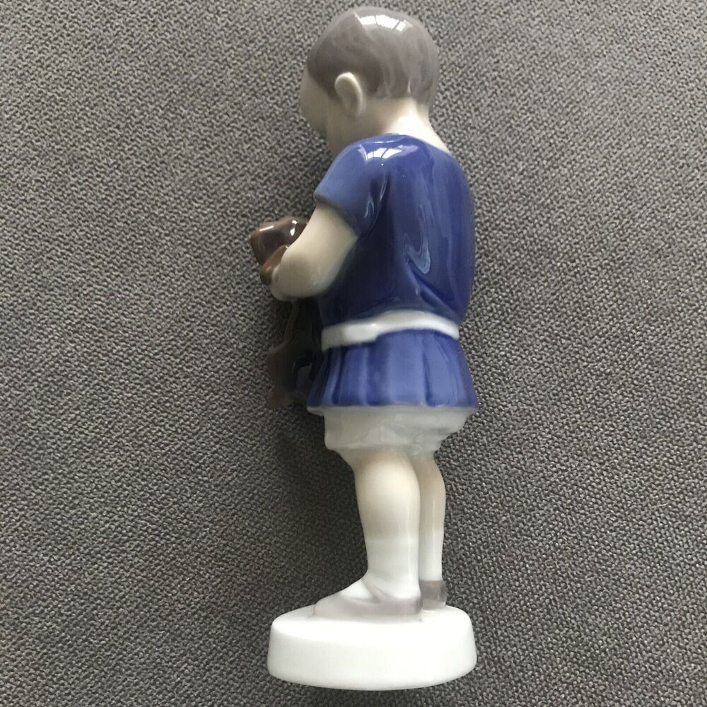 Bing & Grondahl B&G Boy Holding Puppy Figurine 6.75" #1747 Denmark Vintage - Picture 10 of 10